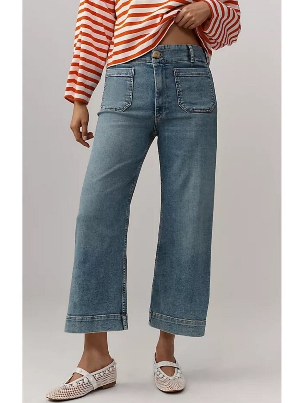 Maeve The Colette Crop High-Rise Wide-Leg Jean 26 Anthropologie Denim